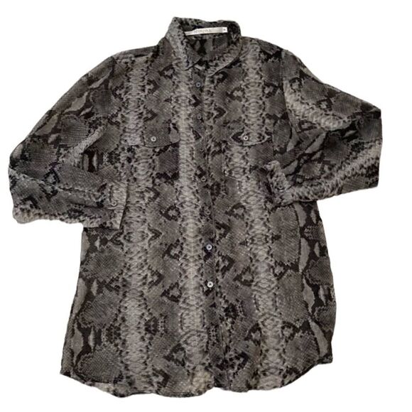 Phippa Lynn Snakeskin Blouse Medium - Picture 1 of 8